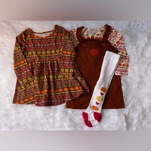 Baby Girl Size 9 - 12 Month Fall Autumn Bundle Lot Halloween Dress Outfit Onesie